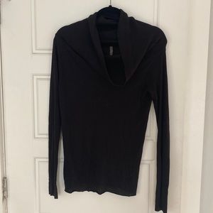 Rick Owens black cowl neck thin top. Not see through yet sexy thin.